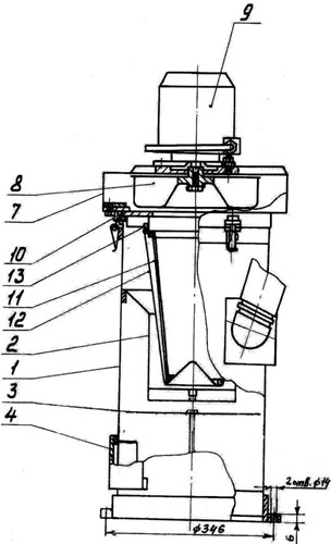 Рис.1. Габаритный чертеж промышленного пылесоса В19-101